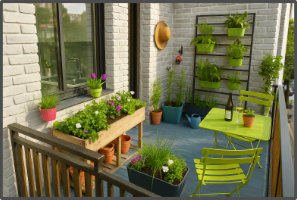 Accessoires potager sur balcon