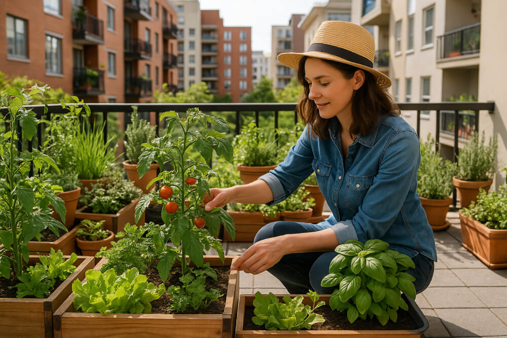 Potager sur balcon en ville
