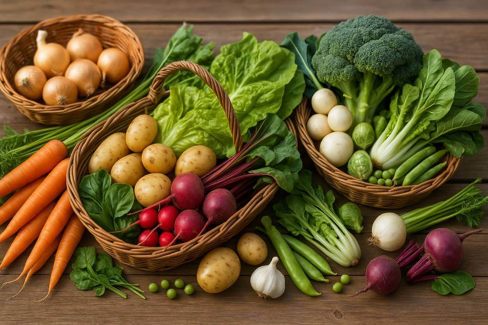 Récolte potager ombragé